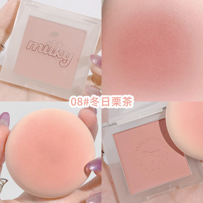 Xixi milk galaxy soft matte blush - color boosting & diminishing shades, blush blue & blush purple, enhance your complexion blush palette