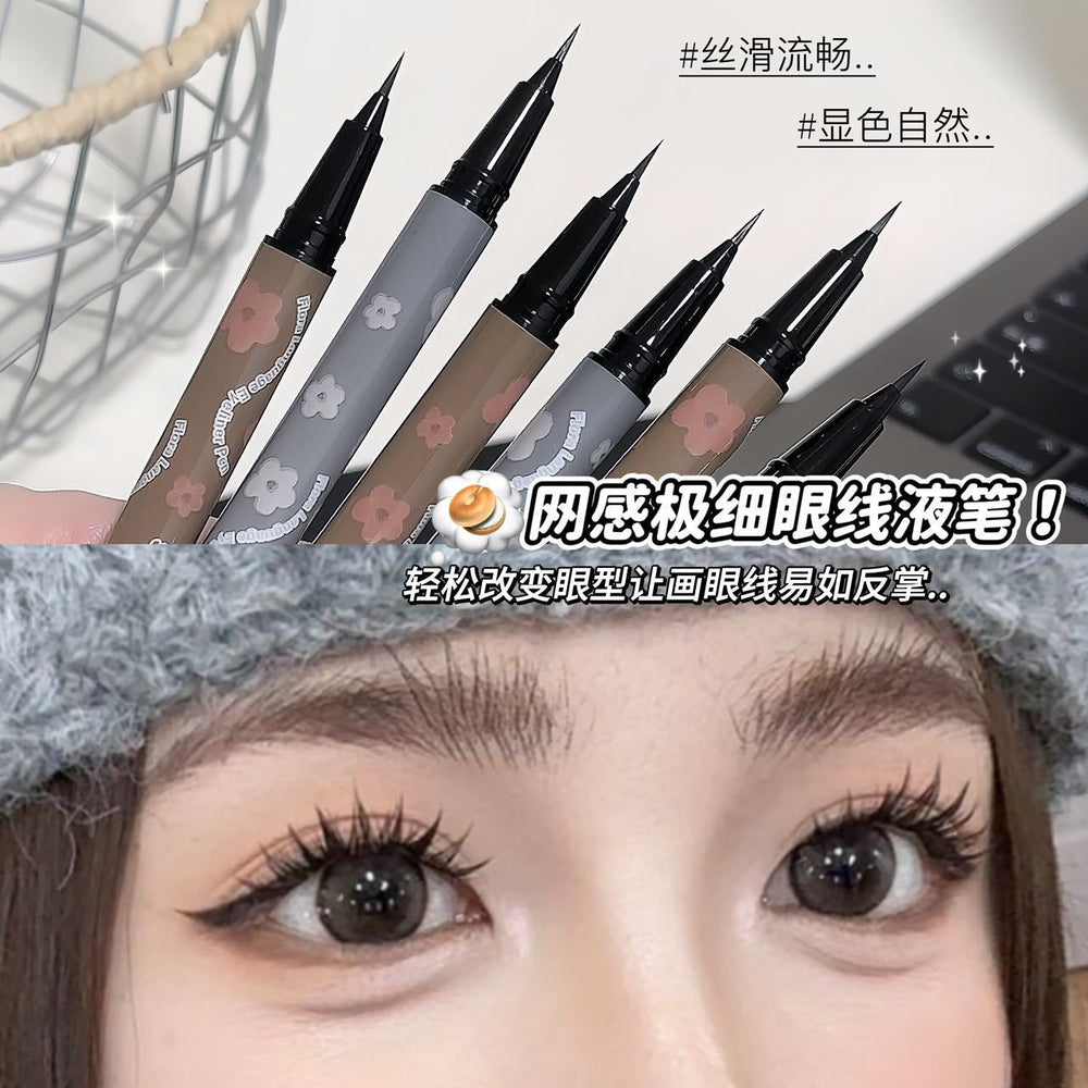 Sweet mint floral eyeliner - ultra-fine tip, waterproof, sweat-proof, smudge-proof, lower lash definition