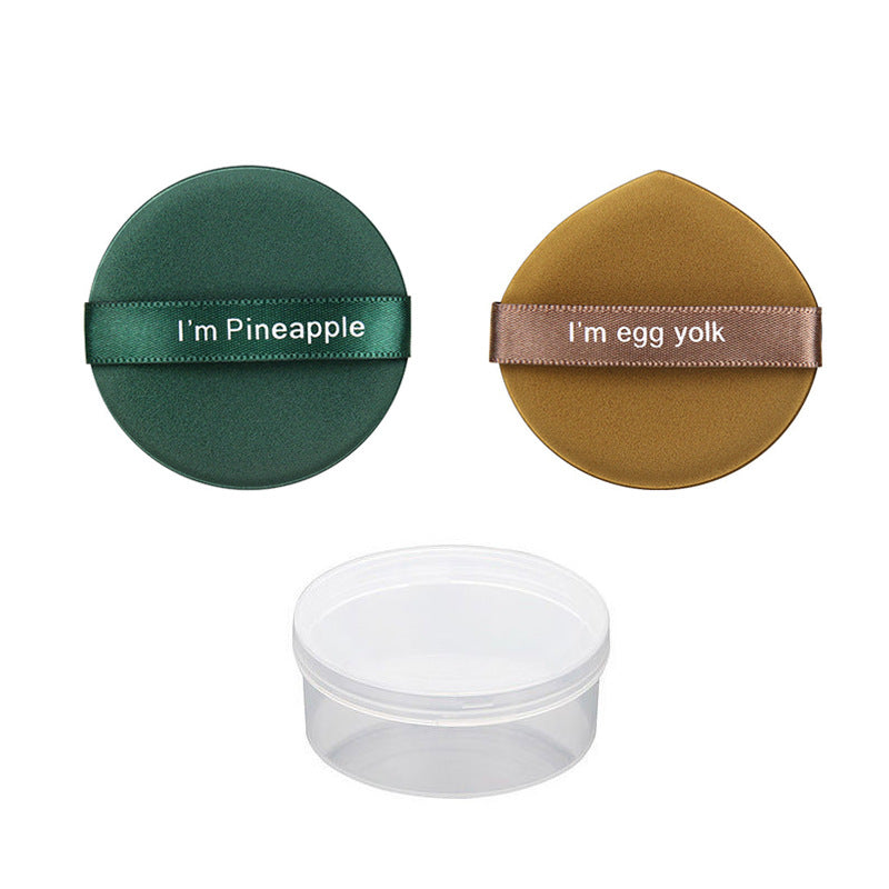 Best selling egg yolk pie powder puff air cushion no powder makeup powder bottom liquid sponge powder puff dry and wet dual use pineapple pie powder puff