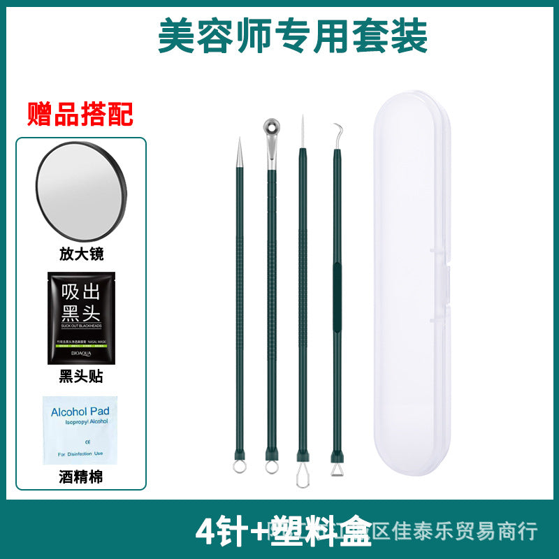 Factory direct stainless steel blackhead remover kit - includes blackhead extractor, pimple popper, and acne treatment tools