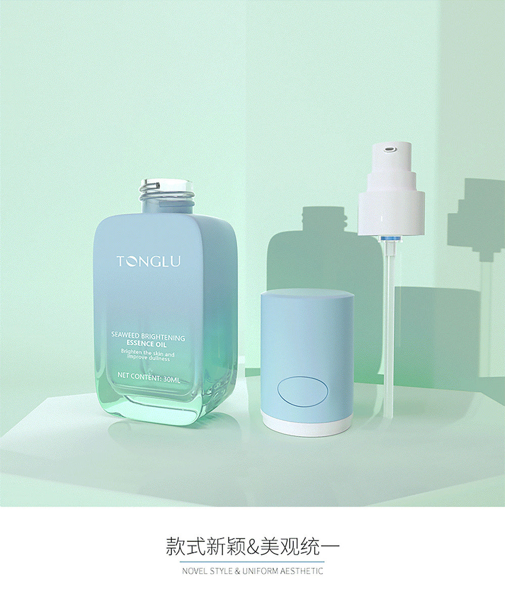 Ready-to-ship cosmetic glass bottles and packaging materials: 40ml essence ampoule glass bottles, pump-style essential oil dispensing bottles, direct from the manufacturer