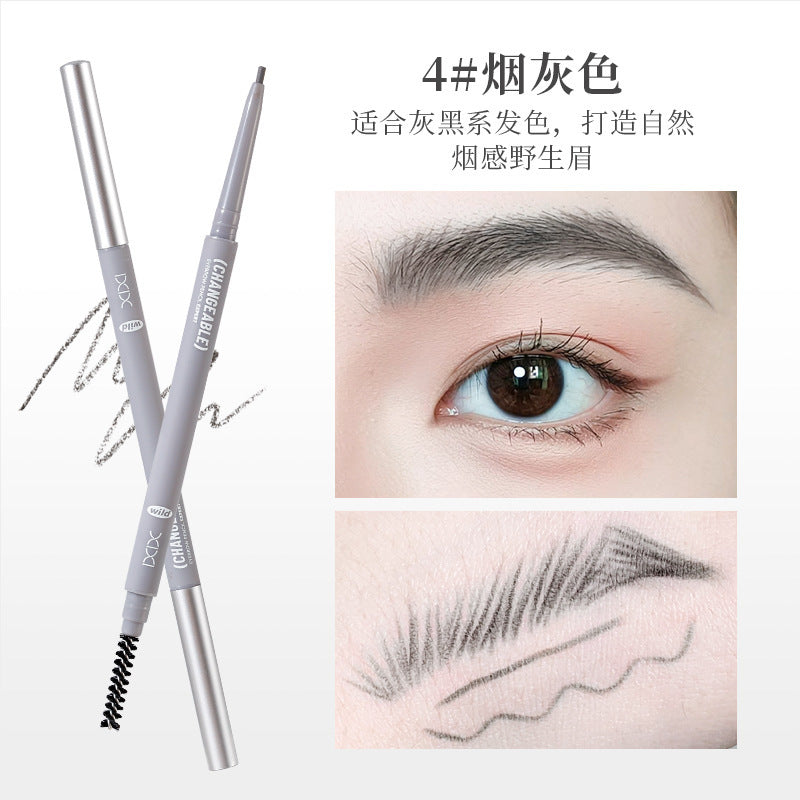 Xixi stereo outline mist eyebrow pencil extremely fine nature wild eyebrow roots clear waterproof non-smudge double-ended eyebrow pencil