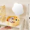 Cosmetic mirror desktop dressing table storage box home dressing table mini plastic table mirror for home storage mirror