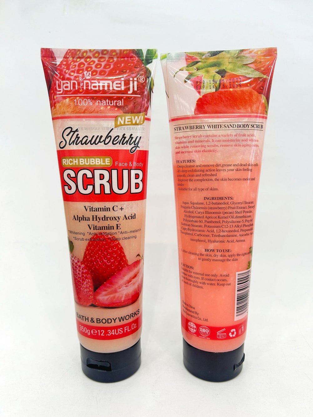 strawberry scrub 350g deep cleansing exfoliating cleansing chicken skin facial body scrub bath salt