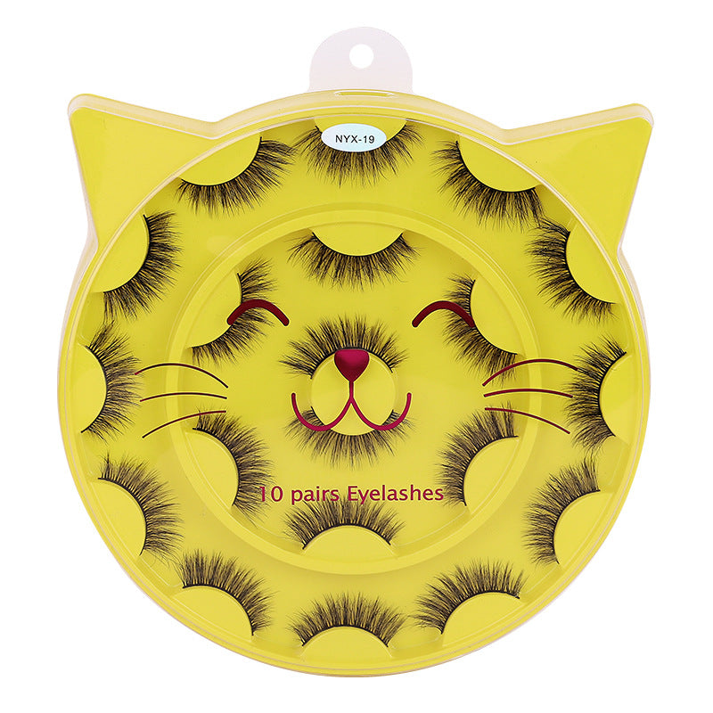 European and american fluffy false eyelashes, thick 3dstereo soft layered hard stem eyelashes, one whole strip, wholesale