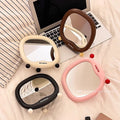 Girly makeup mirror - minimalist desktop mirror for beauty touch-ups, princess mirror, student dorm tabletop freestanding vanity mirror