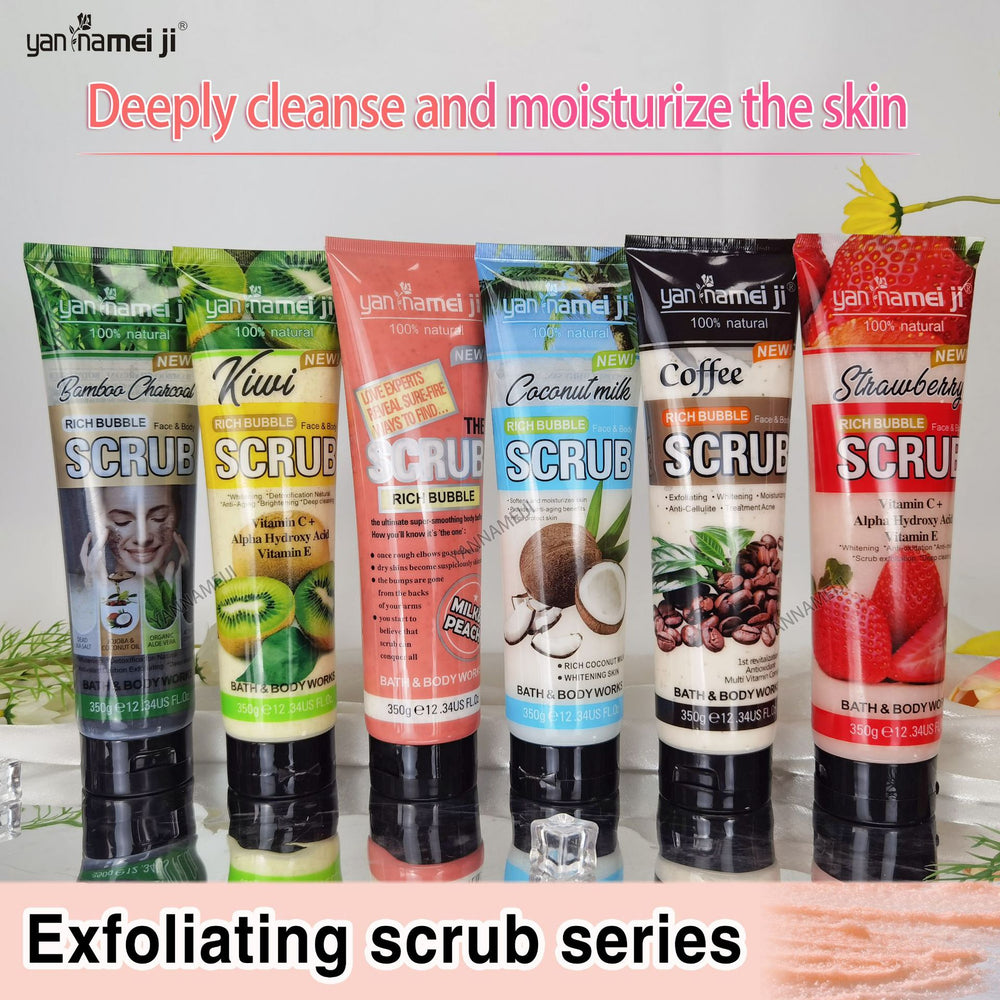 strawberry scrub deep cleansing exfoliating cleansing chicken skin bamboo charcoal facial body scrub bath salt
