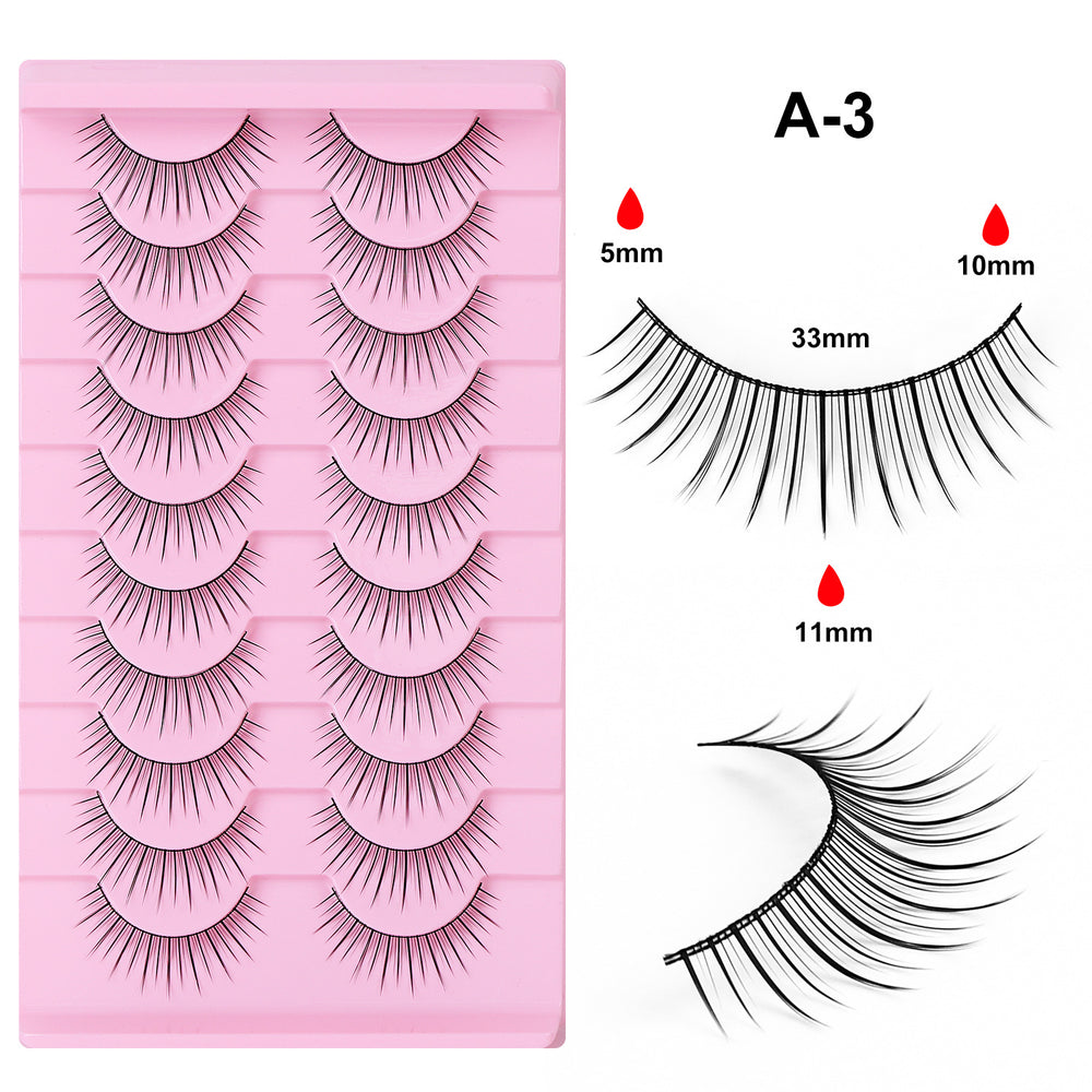 Premium *hard stem false eyelashes - 10 pairs - european & american style - black band - barbie doll/devil eye - dense volume - stage makeup lashes