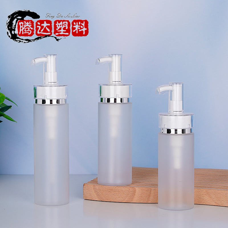 Ready-to-ship frosted pet lotion bottles, perfect for dispensing toner, serum, and other liquids. ideal for travel, decanting, and dispensing creams and lotions. features a convenient pump dispenser