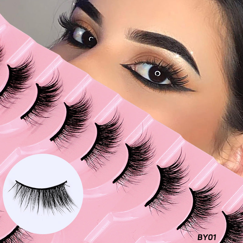 10 pairs natural half false lashes look cat eye lashes 3d