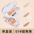Novo silky smooth seamless three-color concealer: covers blemishes, acne scars, dark circles, under-eye bags, and tear troughs for a brighter complexion