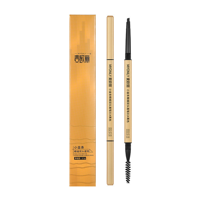Maioli small gold bar double-ended eyebrow pencil ultra-fine easy-to-color stereo long-lasting non-smudge triangular head eyebrow pencil makeup