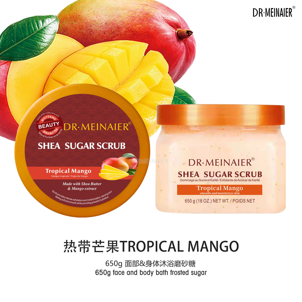 fruit sugar scrub 650g - body scrub, bath salt, exfoliating scrub for keratosis pilaris, cleansing, and long-lasting fragrance