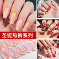 Zhengxiang christmas gel manicure stickers waterproof cross-border european and american uv semi-cured nail stickers christmas nail