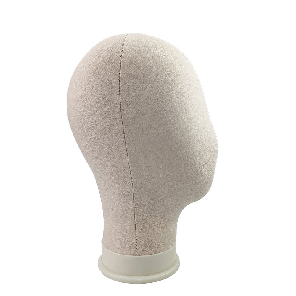 Wholesale wig suede head mannequin - wig display styling model head with pin placement - canvas head mannequin