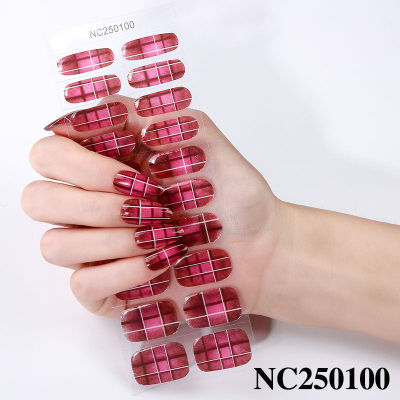Zhengxiang christmas gel manicure stickers waterproof cross-border european and american uv semi-cured nail stickers christmas nail