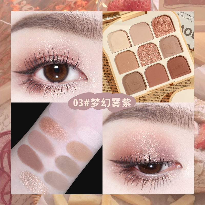 Novo sunny & soft toast eyeshadow palette - shimmer, matte, fine glitter, earth tones - student-friendly & affordable