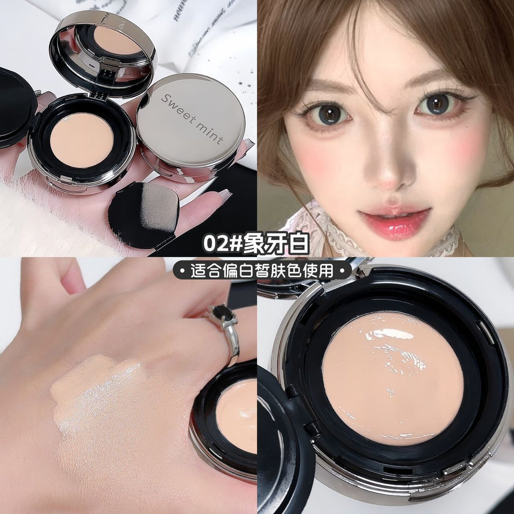 Sweet mint moisturizing cream covers spots, acne marks, dark circles, long-lasting waterproof, non-removing makeup concealer bottom cream