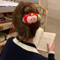 Cuteeasiest for matchstuffed velvet red apple one-word large duckbill clip back of head hair clip fall and winter hair accessories new arrival