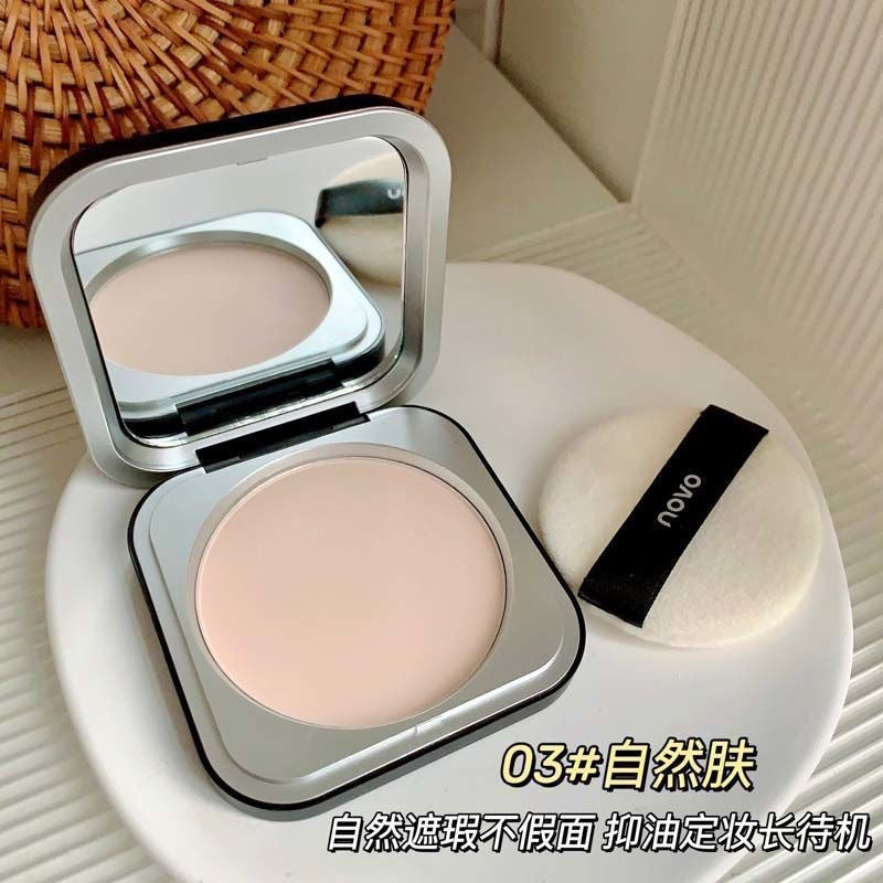 Novo powder black box makeup oil control dry skin microdermabrasion concealer waterproof non-stick powder wet and dry dual-use makeup bottom