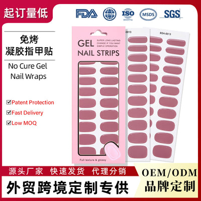 no-bake gel manicure stickers waterprooffashionpure color nail stickers no cure gel nail wraps