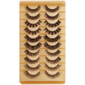 Export false eyelashes russian curling hair 10 pairs of asian mixed thai makeup comic curling eyelashes in stock batch