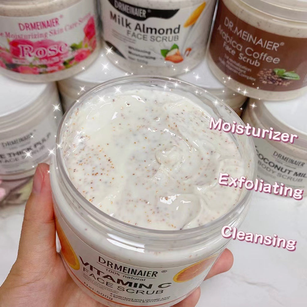 plant-based facial & body scrub - authentic wholesale, full body moisturizing, smoothing, cleansing, exfoliating, 500g skincare