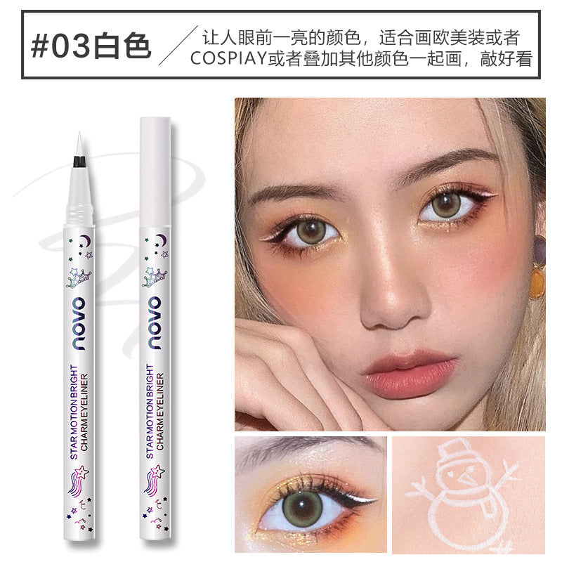 Novo colorful eyeliner for beginners: ultra-fine, soft bristles, waterproof, sweat-proof, long-lasting, smudge-proof liquid eyeliner