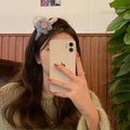 Fall and winterstuffed gripper flower large hairpin furry hair gripper head accessories female back of head casual shark clip