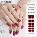 Zhengxiang factory customized korean solid color gel nail stickers uv light therapy semi-cured nail art stickers wholesale amazon