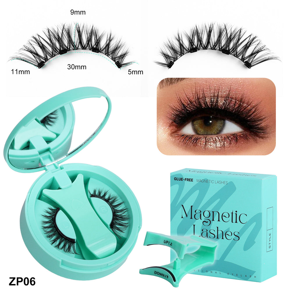 Pingdu magnetic false eyelashes amazon fashion thick strong magnetic 2 pairs black stem eyelash curler suit factory wholesale