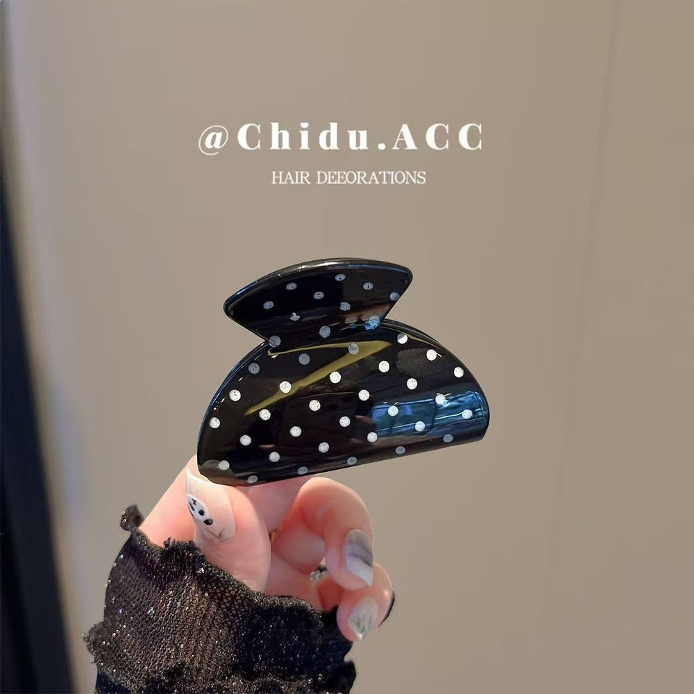 Frenchclassy polka dot golden gripper for women's back of head hair shark clip large elegance hairpin hairpin headwear