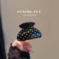 Small semicircle polka dot black [7cm]