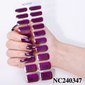 Zhengxiang custom gel nail stickers - waterproof, cross-border, european & american style, sparkling magic mirror powder, uv semi-cured nail stickers, gel nail