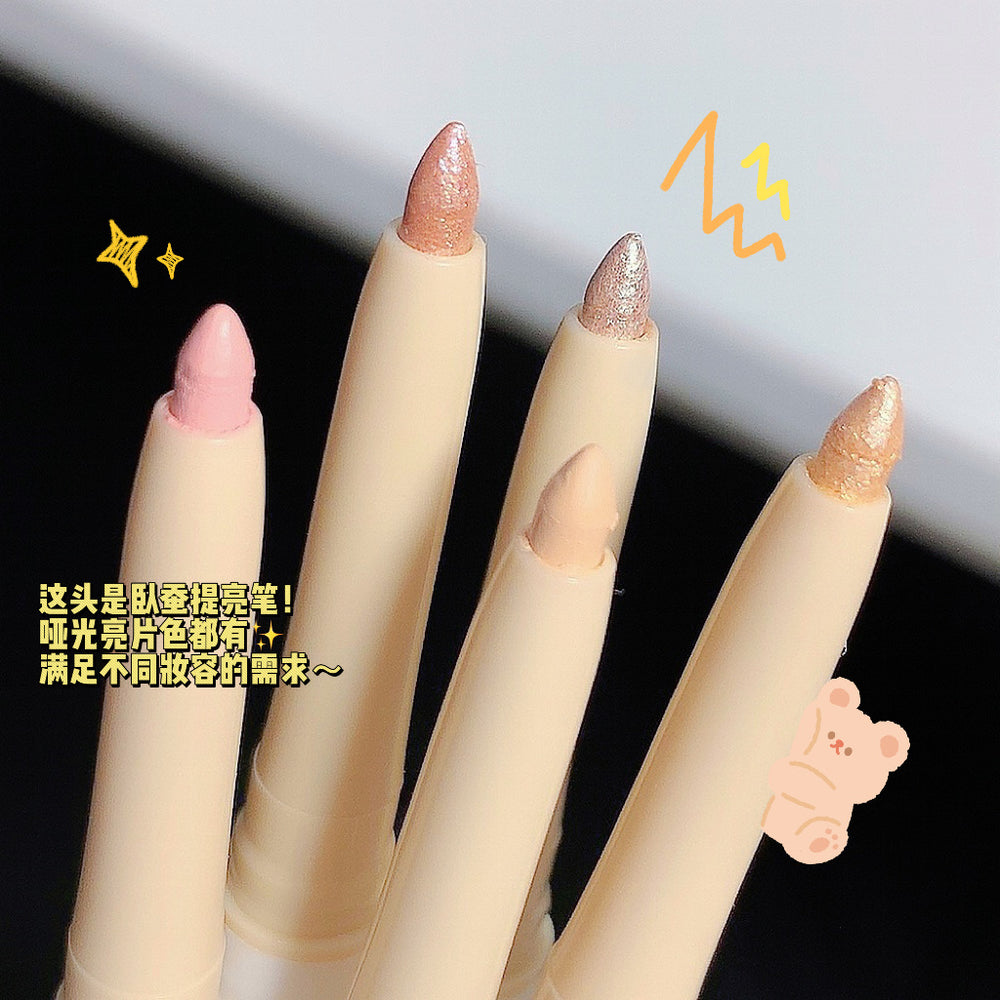 Makeup sweet mint crystal color double effect double headed silkworm pen brightens the eyes and outlines the lower eyelids to eyeliner gel pen