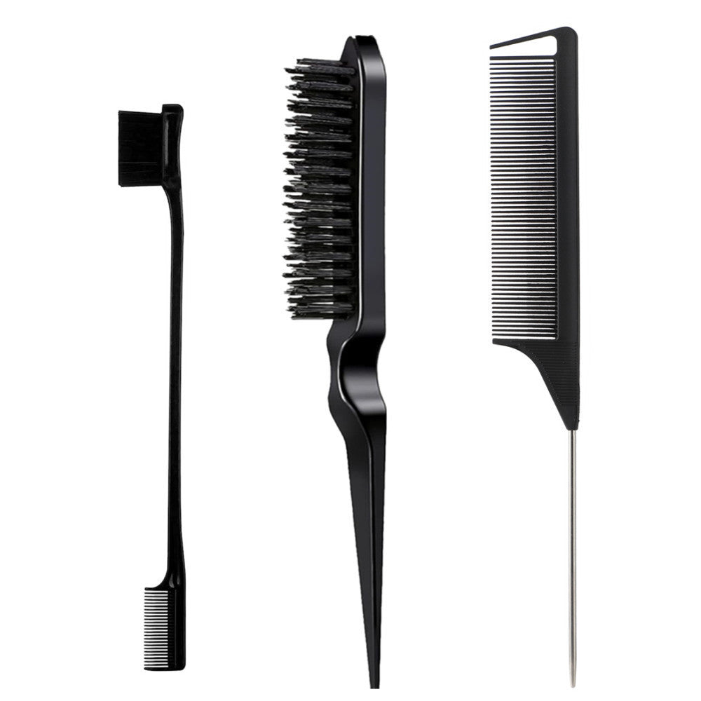 hairdressing brush suit nylon teasing hair brush double-sided hair edge brush smooth comb hair comb pointed tail comb hairdressing