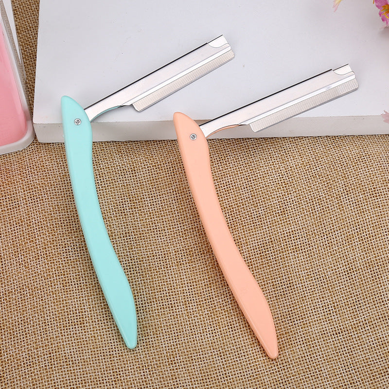 Beauty & makeup tools: betina folding stainless steel eyebrow razor set with 10 blades
