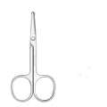 Stainless steel eyebrow scissors - small scissors, a-scissors, nose hair scissors, curved tip, pointed tip, safety round tip, eyebrow shaping scissors, makeup & beauty scissors