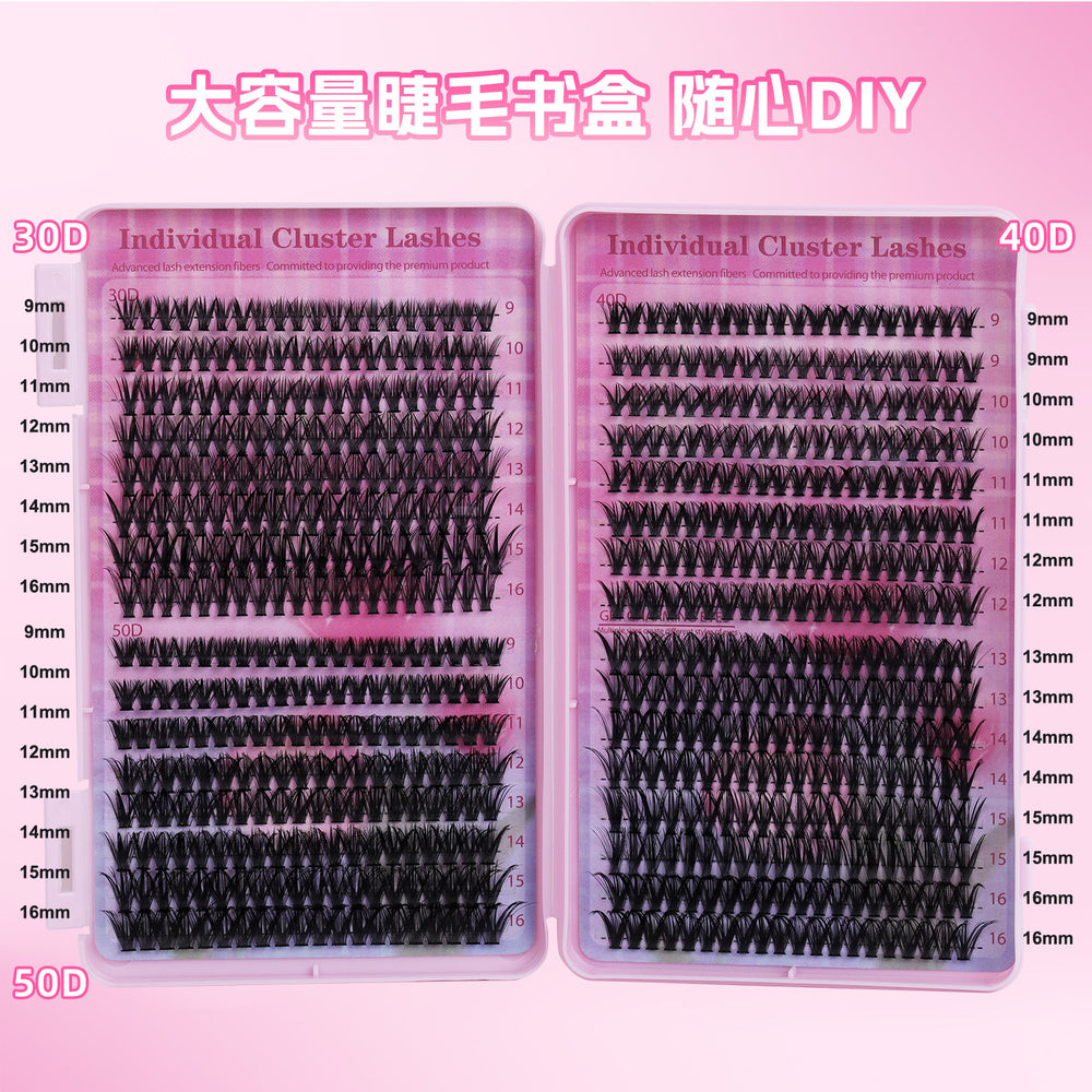 tiktok european and american eyelash book 640 clusters of false eyelashes segmented hair set eyelashes hot-selling makeup