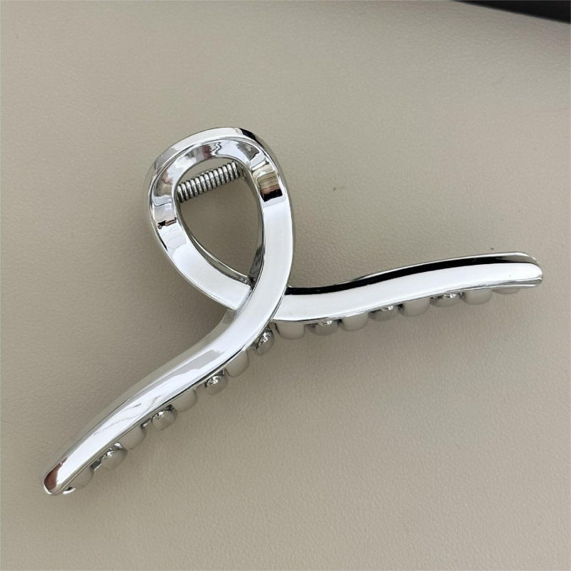 Korean dongdaemun silver acrylic shark clip hairpin women's back of head hairpin large clip headgear clip