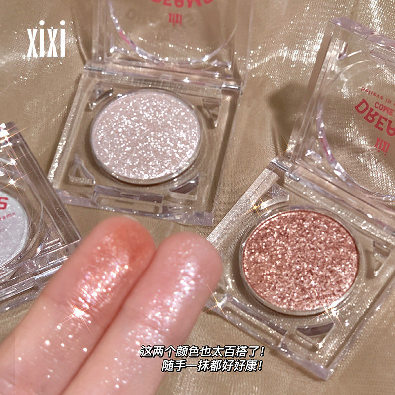 Makeup xixi stars brighten single color highlight powder pearlescent broken diamond sparkling cowherd and weaver eye shadow
