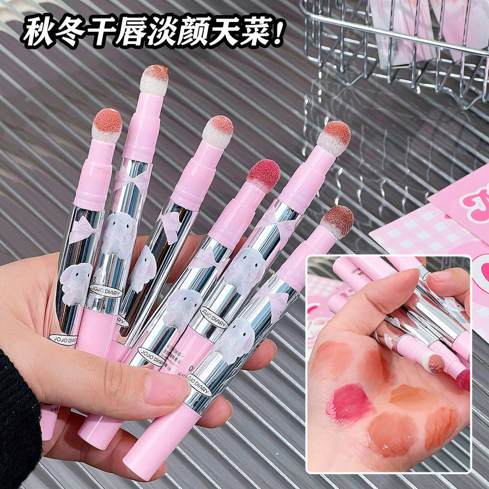 Jojo diary dream rabbit rotating lip pencil - hydrating, shimmering, mirror-like lip glaze - smudge-proof, whitening lipstick