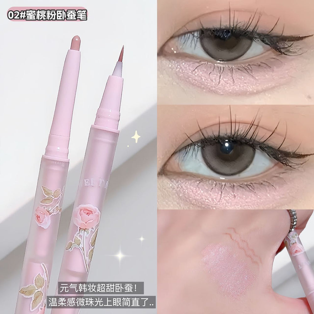 Makeup sweet mint gorgeous flower season double-ended silkworm pen pearlescent brightening outline eye face to eyeliner gel pen