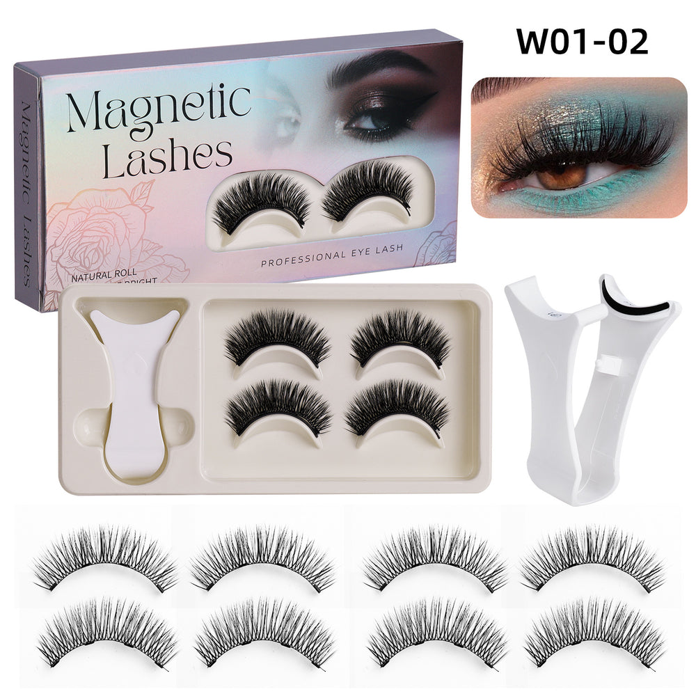 New magnetic false eyelashes for export - aliexpress hot seller, 2-pair set, barbie-style pointed tips, easy-apply kit, factory wholesale