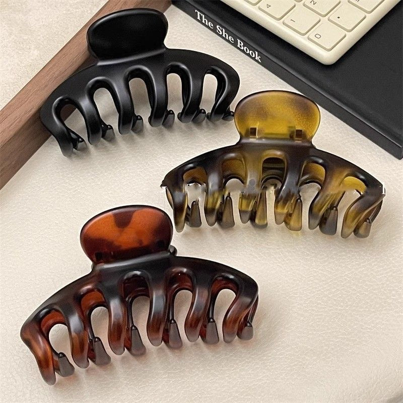 Simple korean style acrylic shark clip - high-end, elegant hair clip for the back of the head - large hair claw clip for women - new 2026 collection