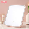 Led makeup mirror - rechargeable, foldable, portable vanity mirror for home, dorm, and desk use with lighted storage