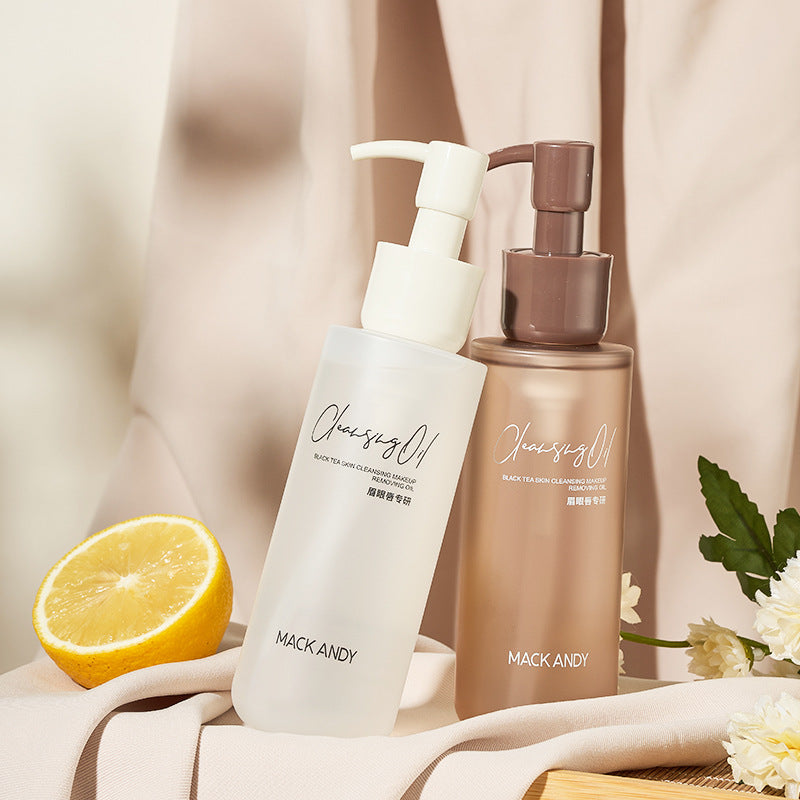 Marco andy black tea cleansing oil - gentle, deep cleansing, non-irritating 3-in-1 makeup remover for face, eyes, and lips