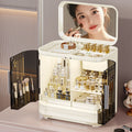 Cosmetic organizer desktop drawer mirror storage rack makeup mirror plastic storage home mirror