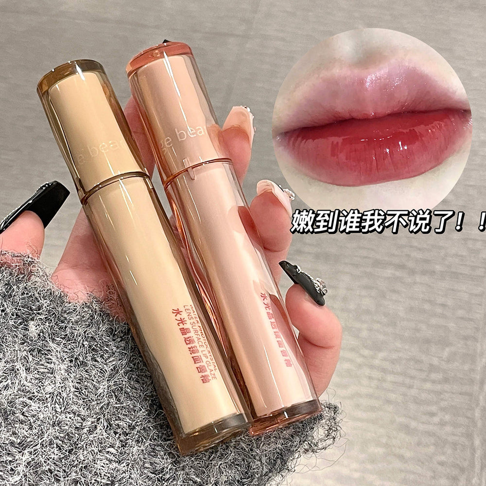 Gege bear gege bear water-glossy crystal lens lip glaze moisturizing, quick-drying, film-forming, waterproof, non-fading