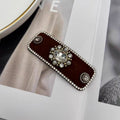 Classy diamond-encrusted flocking round hair clip classy side bangs clip retroelegant hair accessories bb clip bangs clip